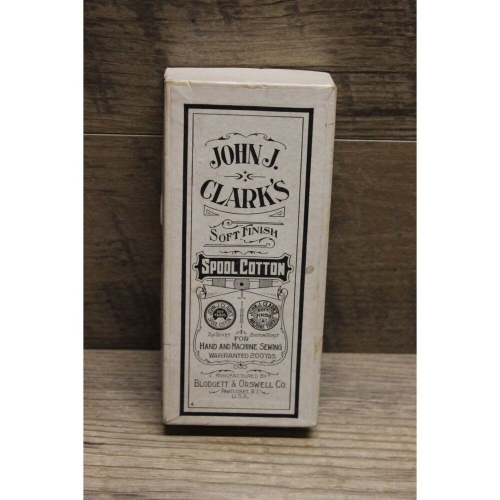 Vintage Antique Clark's soft‎ finish spool cotton machine thread box (box only)